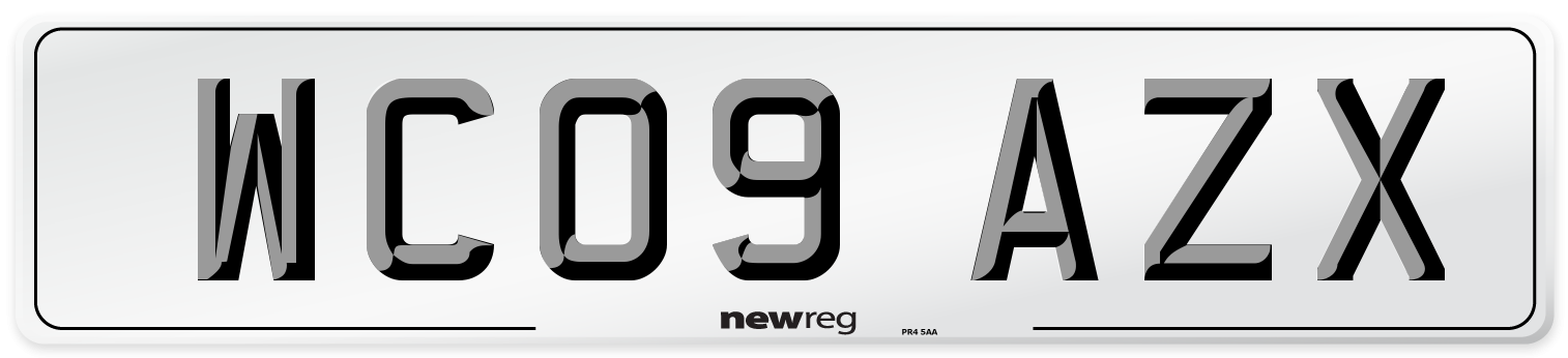 WC09 AZX Number Plate from New Reg